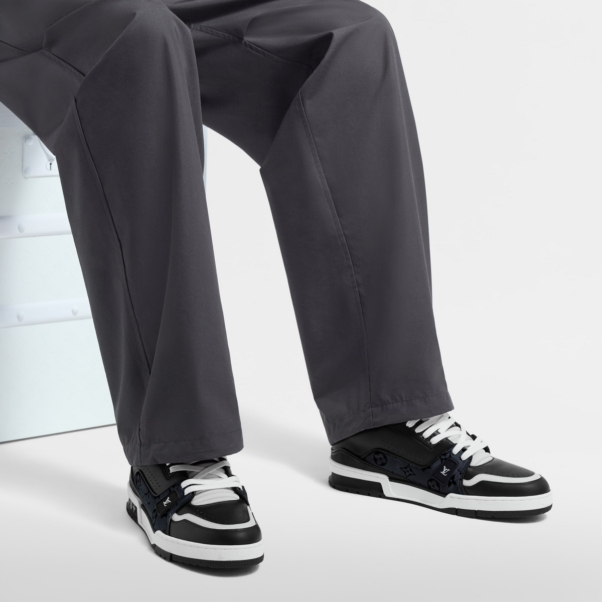 Louis Vuitton Trainer Black Monogram Leather Sneaker - product image 8