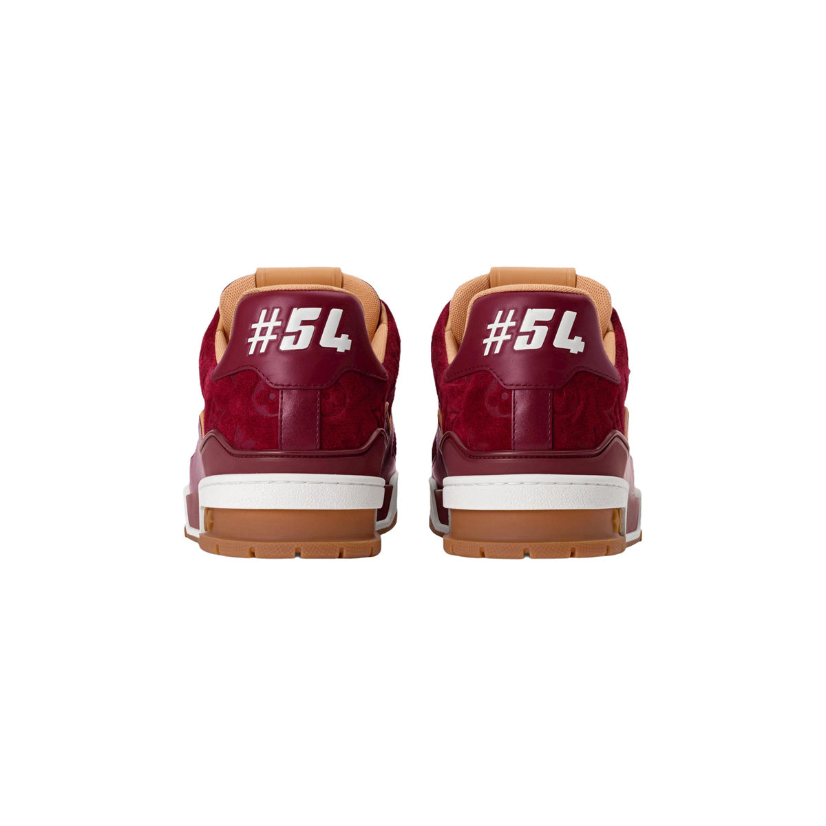 Louis Vuitton Trainer Suede Leather Sneakers – Floral Motif – Bordeaux Red - view 5