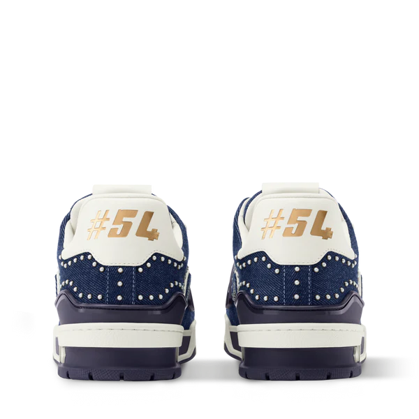 Louis Vuitton Trainer Indigo Blue Denim Sneakers with Swarovski Pearls - product image 7