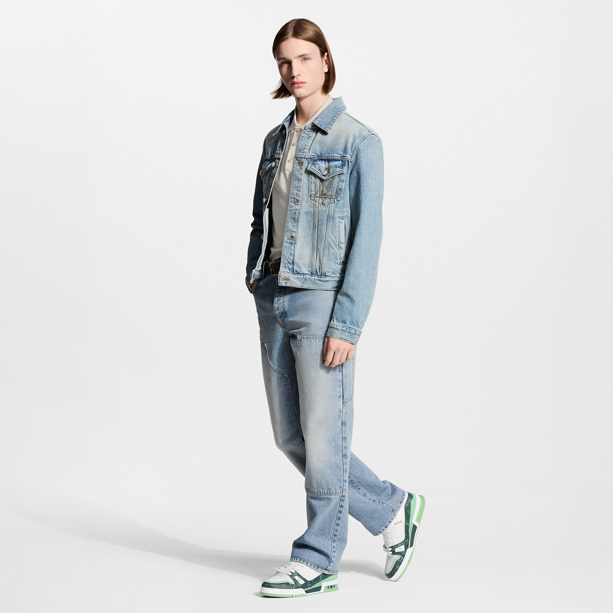 Louis Vuitton Trainer Green Monogram Leather Sneaker - product image 2