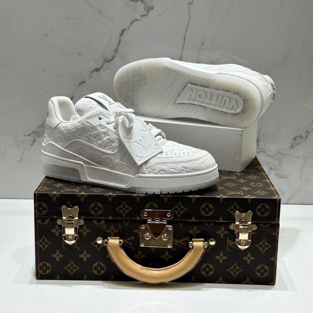 Louis Vuitton Trainer Sneaker Triple White Monogram Embossed Edition - product image 2