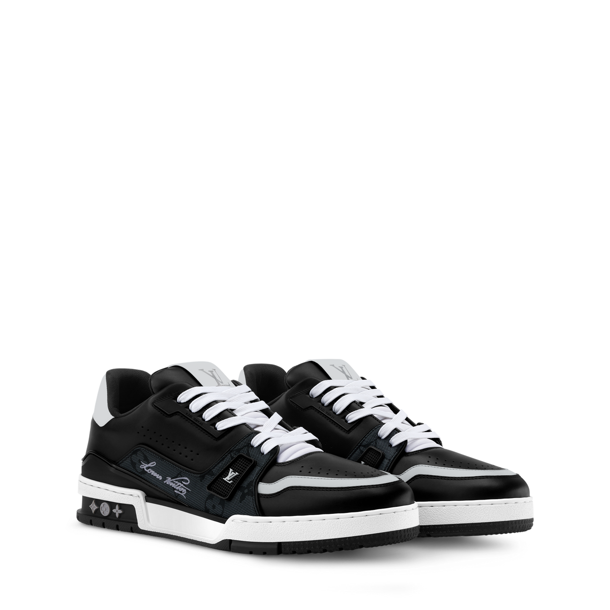 Louis Vuitton Trainer Black Monogram Leather Sneaker - product image 3