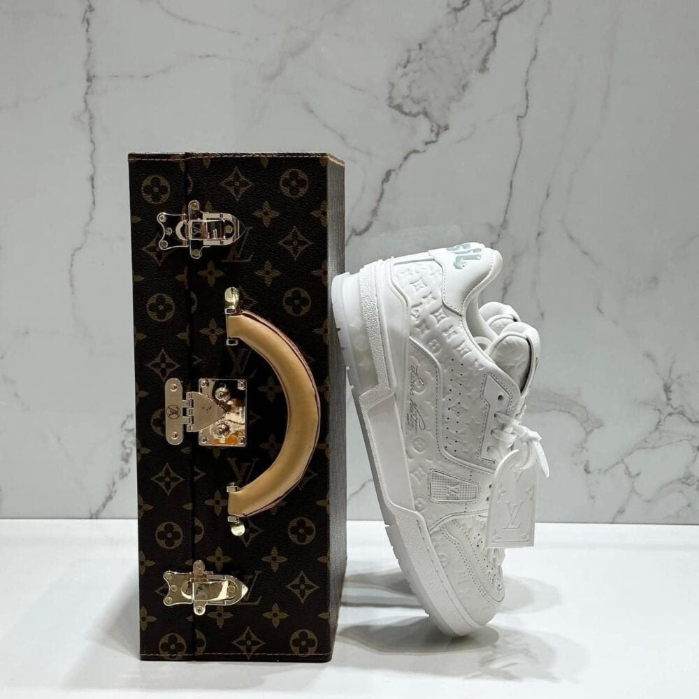 Louis Vuitton Trainer Sneaker Triple White Monogram Embossed Edition - product image 3
