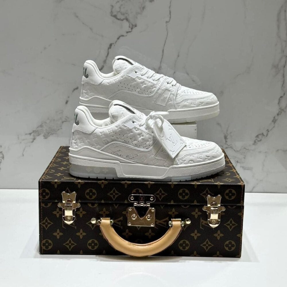 Louis Vuitton Trainer Sneaker Triple White Monogram Embossed Edition - product image 4