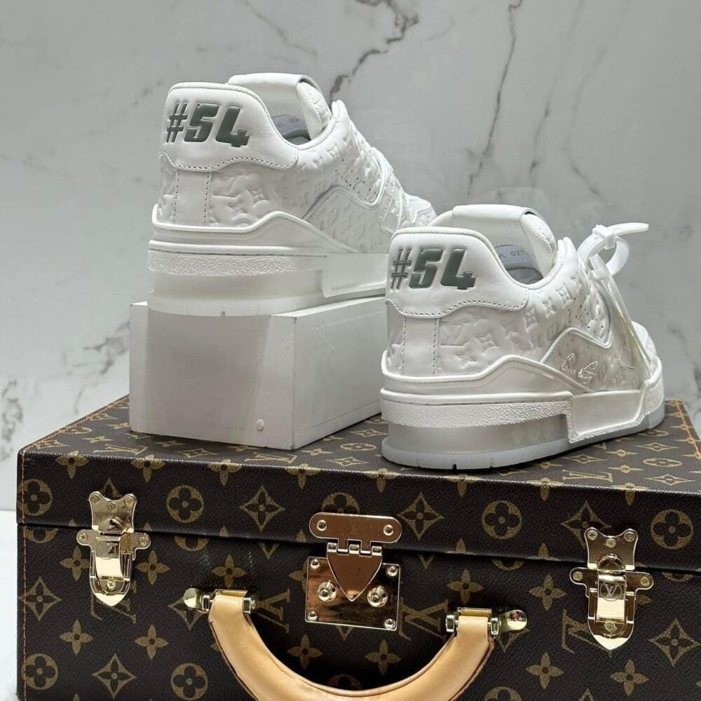 Louis Vuitton Trainer Sneaker Triple White Monogram Embossed Edition - product image 5