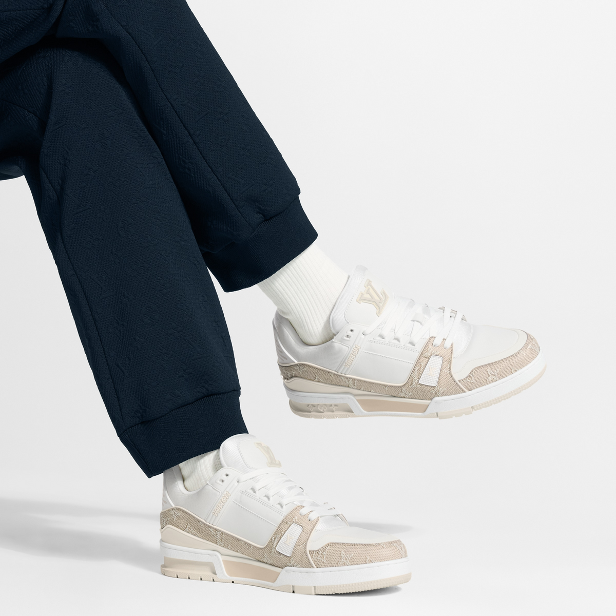 Louis Vuitton Trainer Beige Monogram Leather Sneaker - product image 8