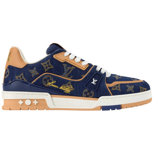 Louis Vuitton Denim & Calf Leather Blue Trainer Sneakers - product image 1