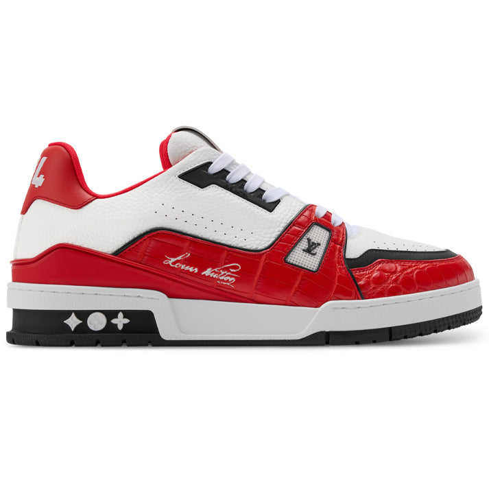 Louis Vuitton Trainer Red Alligator Leather Sneaker - product image 1
