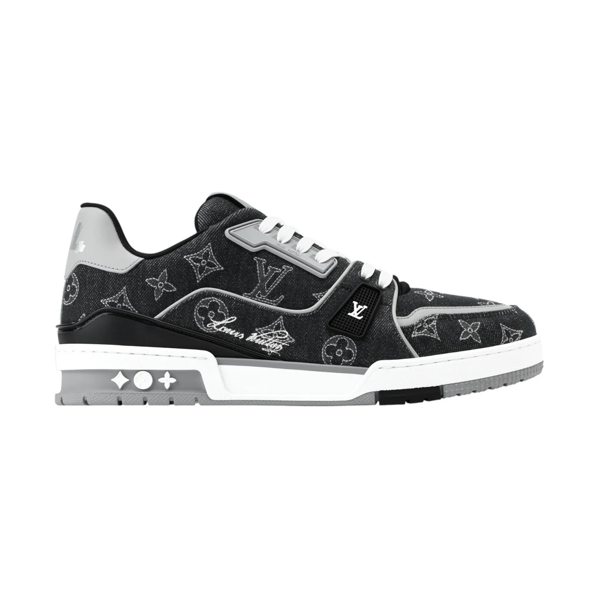 Louis Vuitton Denim & Calf Leather Black Trainer Sneakers - product image 4