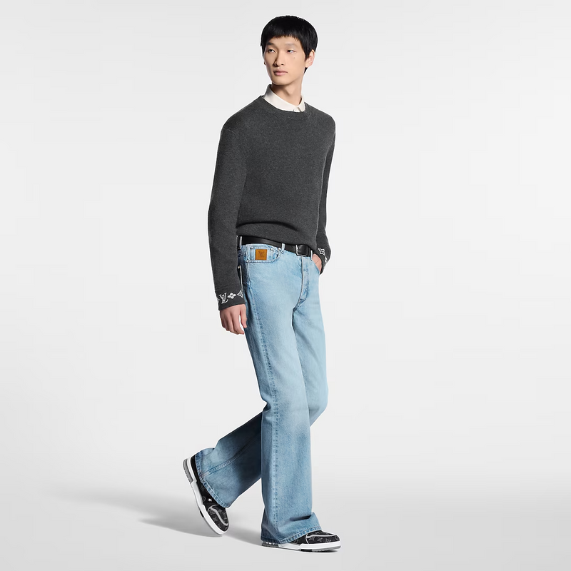 Louis Vuitton Denim & Calf Leather Black Trainer Sneakers - product image 3