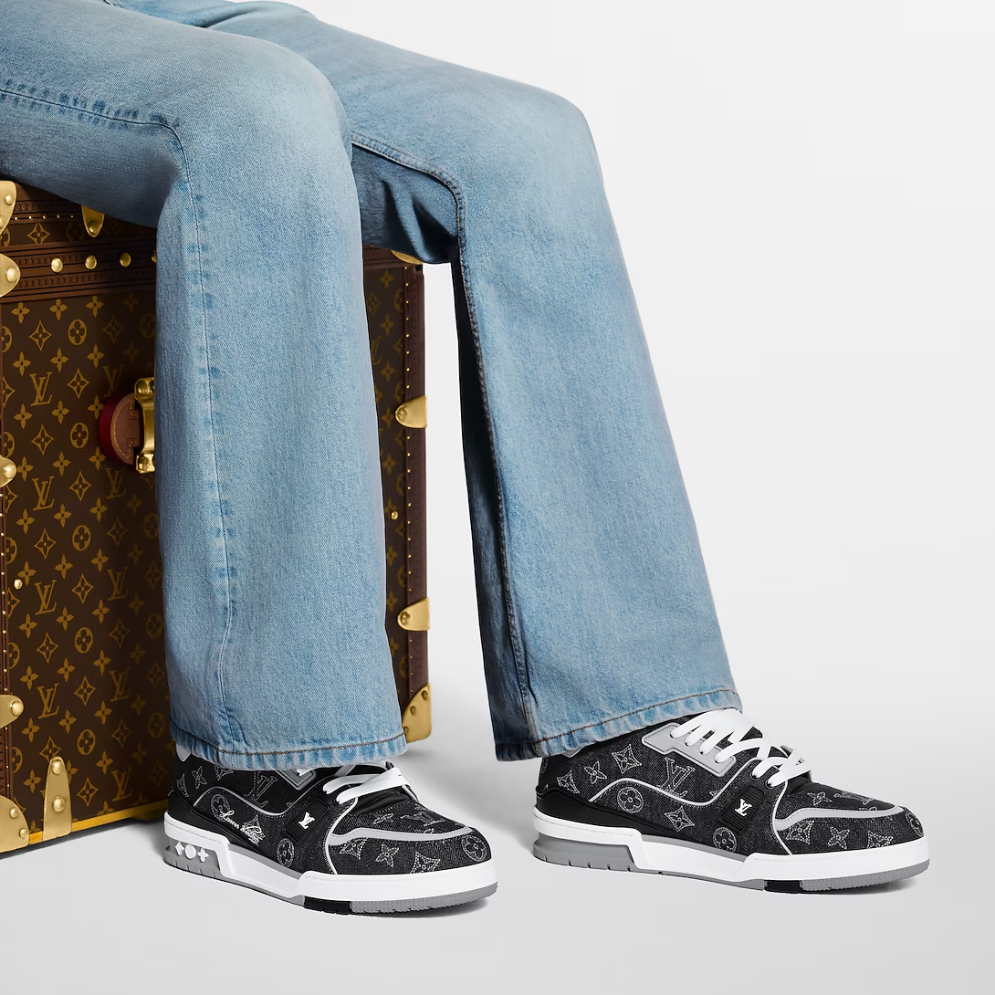Louis Vuitton Denim & Calf Leather Black Trainer Sneakers - product image 8