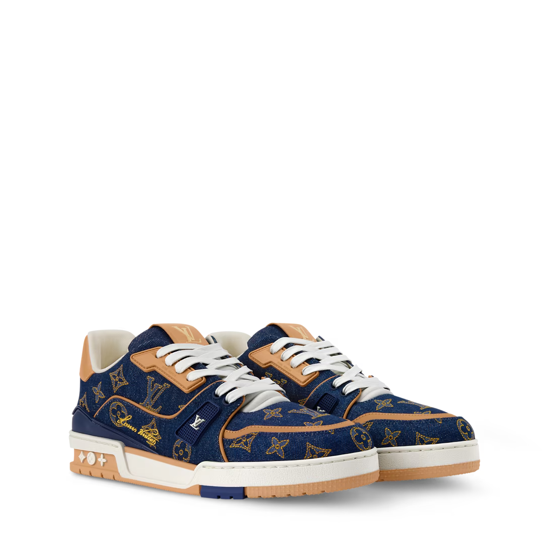 Louis Vuitton Denim & Calf Leather Blue Trainer Sneakers - product image 2
