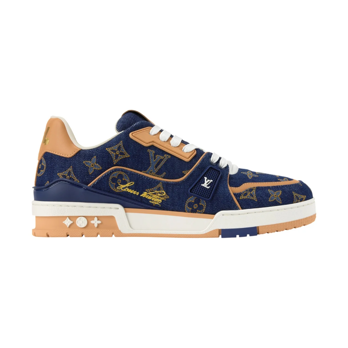 Louis Vuitton Denim & Calf Leather Blue Trainer Sneakers - product image 4
