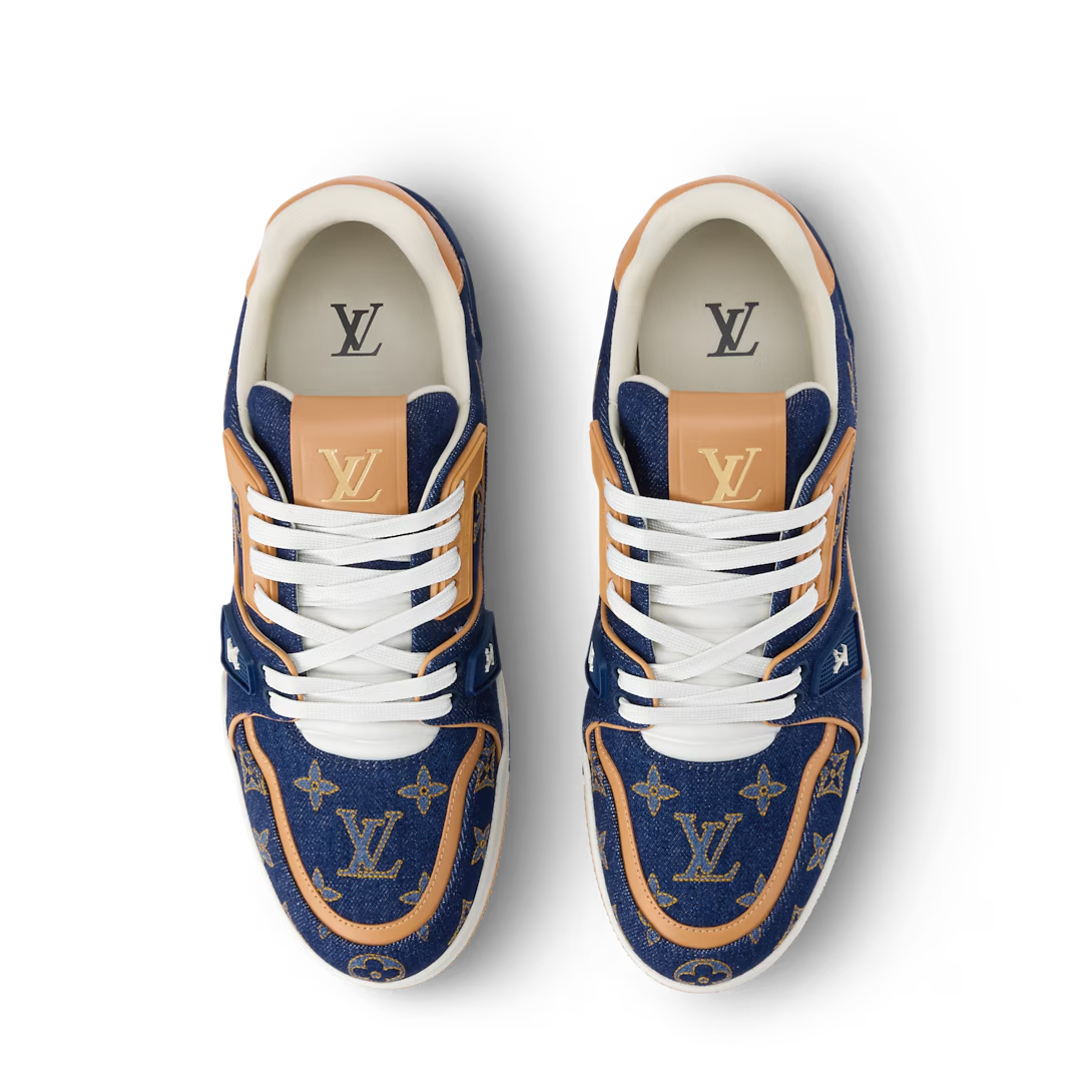 Louis Vuitton Denim & Calf Leather Blue Trainer Sneakers - product image 5
