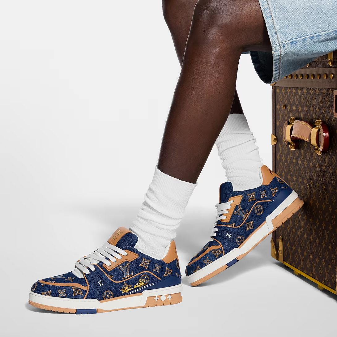Louis Vuitton Denim & Calf Leather Blue Trainer Sneakers - product image 8