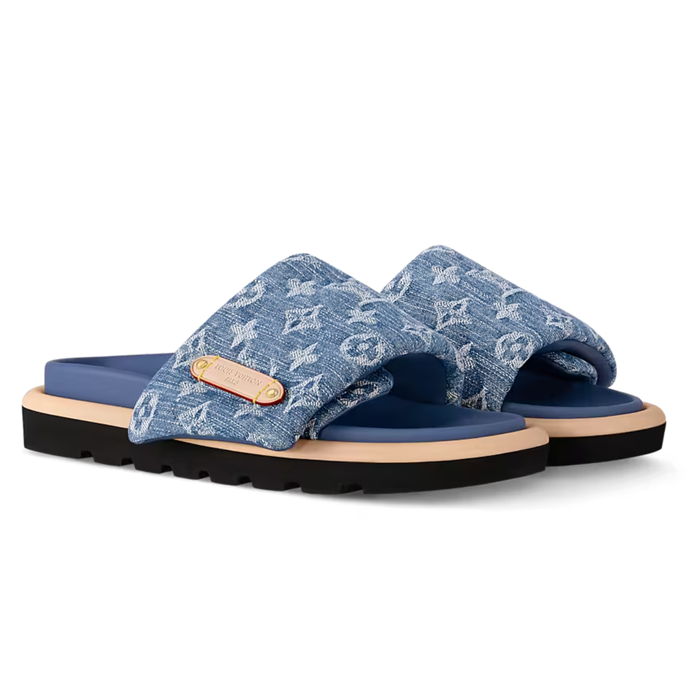 Louis Vuitton Pool Pillow Flat Comfort Mule Blue Denim - product image 2