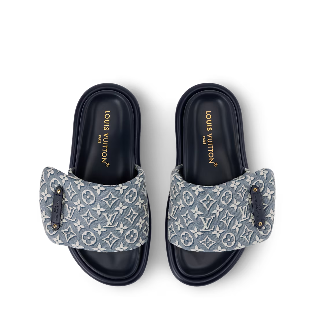Louis Vuitton Pool Pillow Flat Comfort Mule Blue Jacquard - product image 3