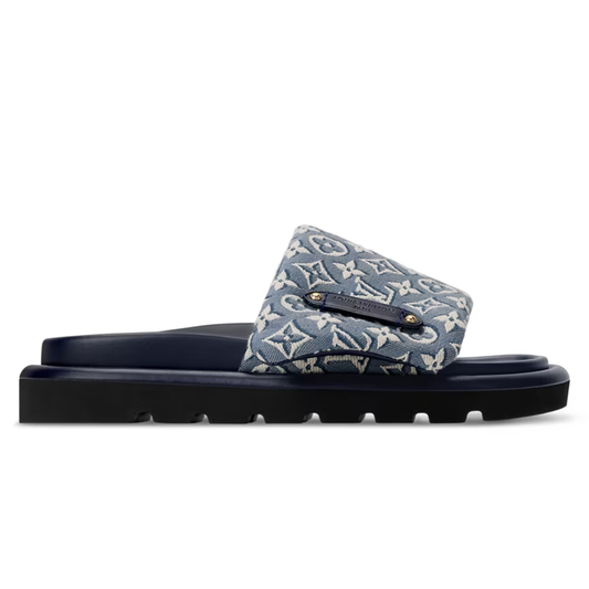 Louis Vuitton Pool Pillow Flat Comfort Mule Blue Jacquard - product image 1