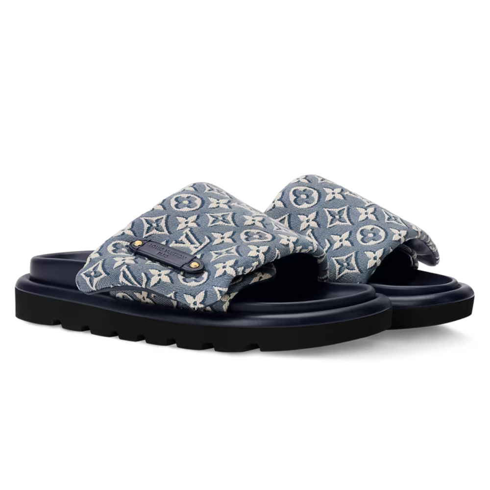 Louis Vuitton Pool Pillow Flat Comfort Mule Blue Jacquard - product image 2