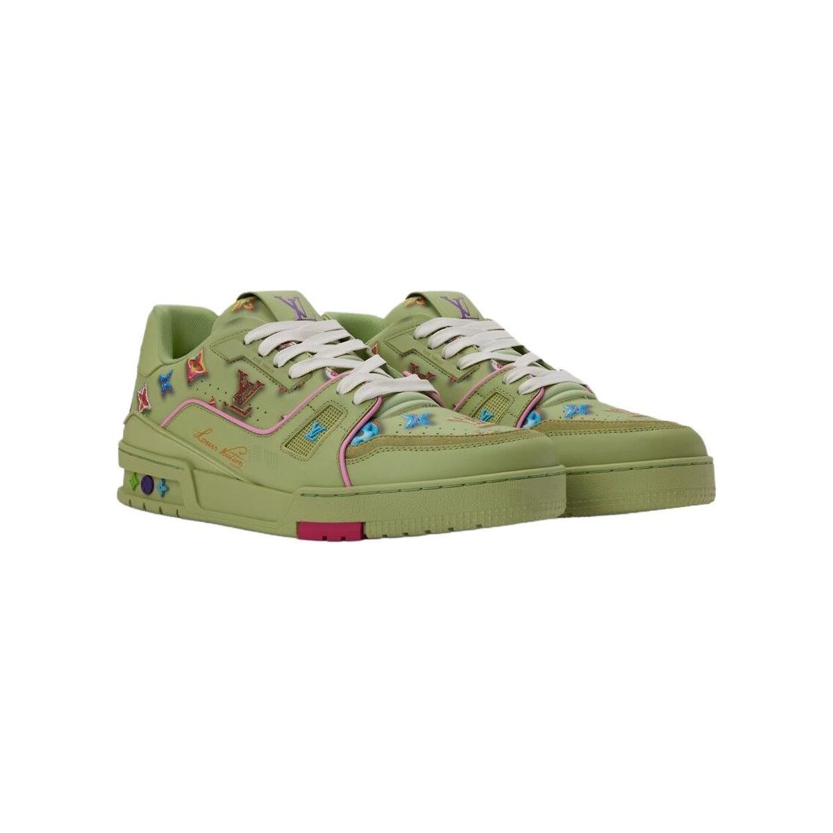 Louis Vuitton Trainer Leather Sneakers – Dessert-Inspired Detail – Green - view 3