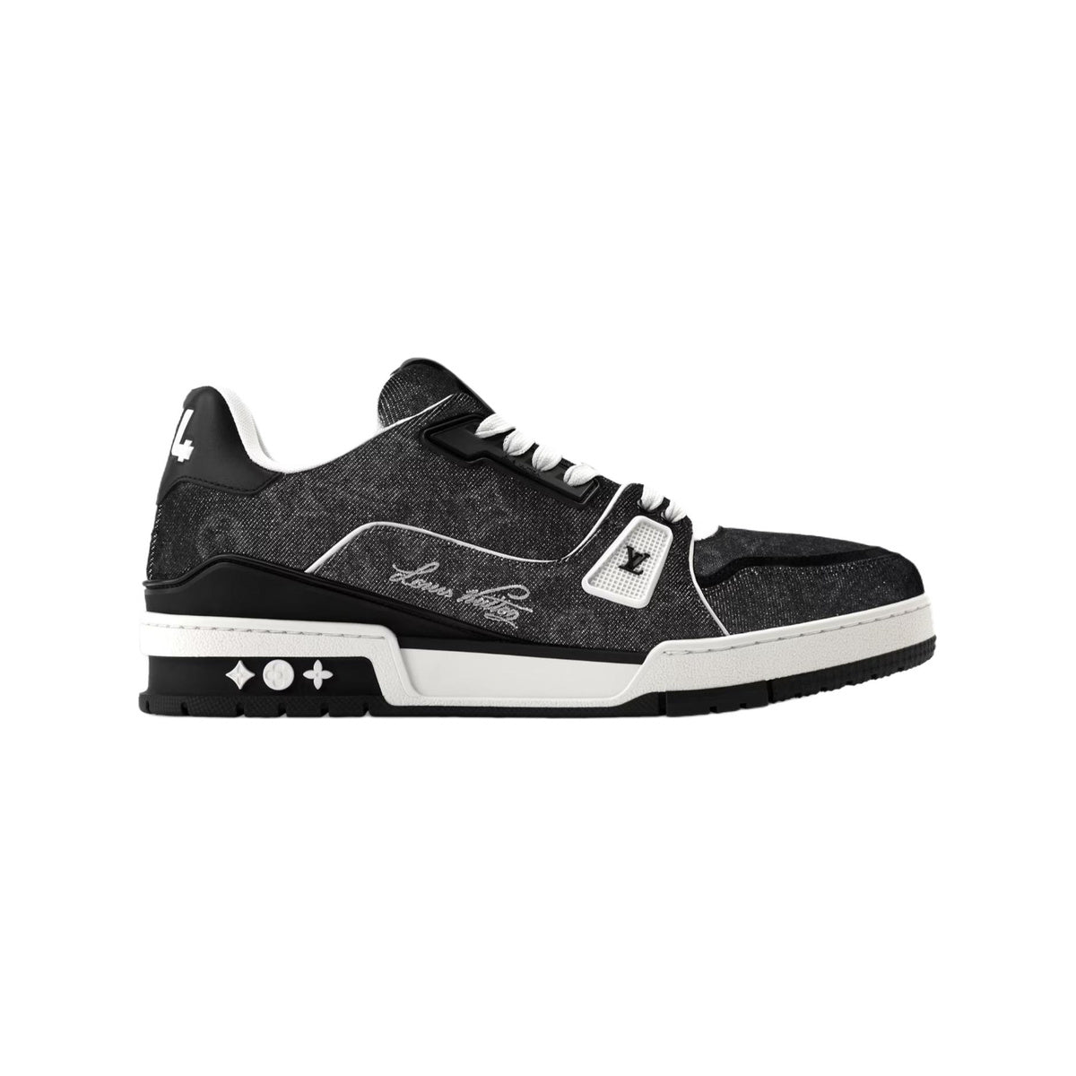 Louis Vuitton Trainer Denim Sneakers – Low-Top Lace-Up Silhouette – Black - view 2