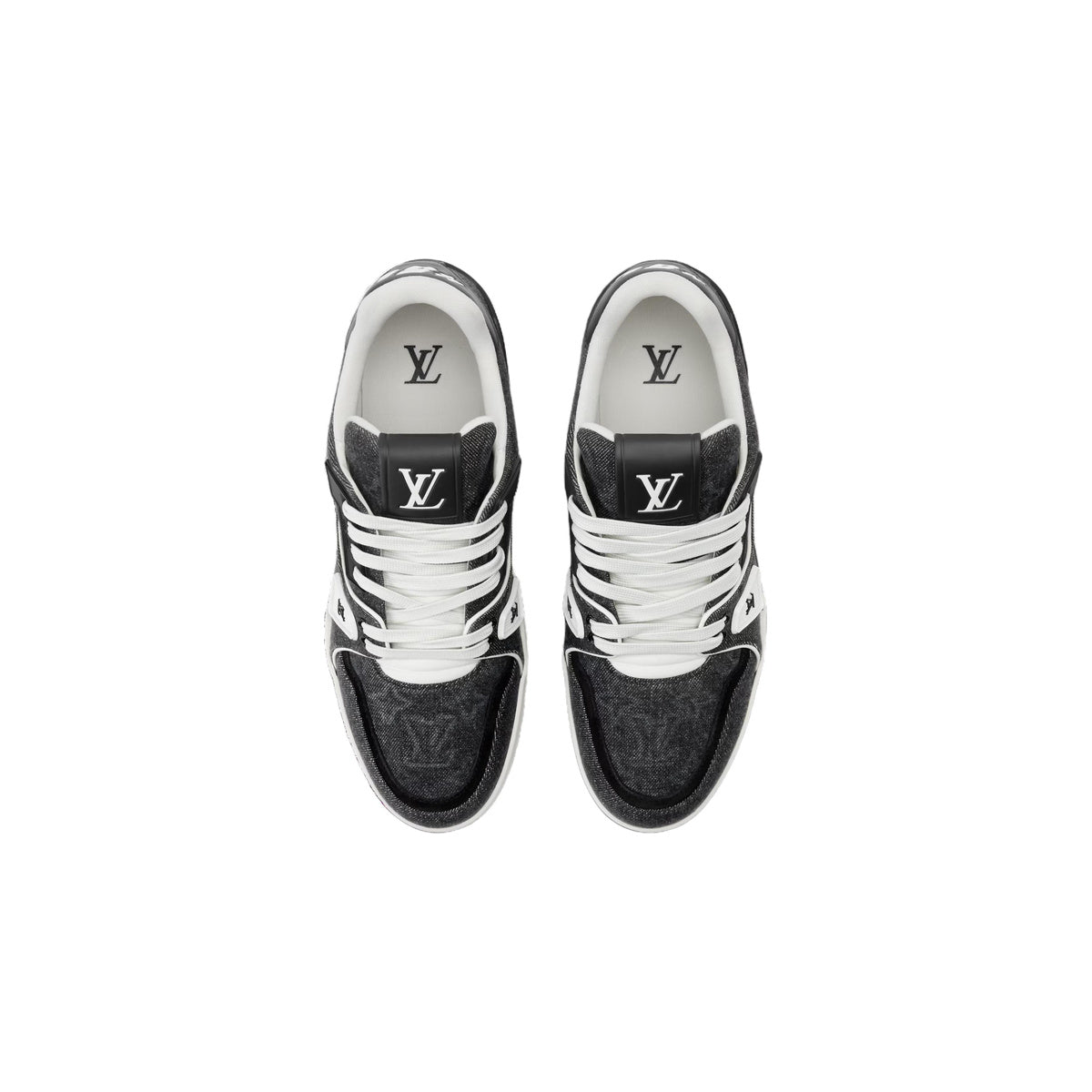 Louis Vuitton Trainer Denim Sneakers – Low-Top Lace-Up Silhouette – Black - view 4