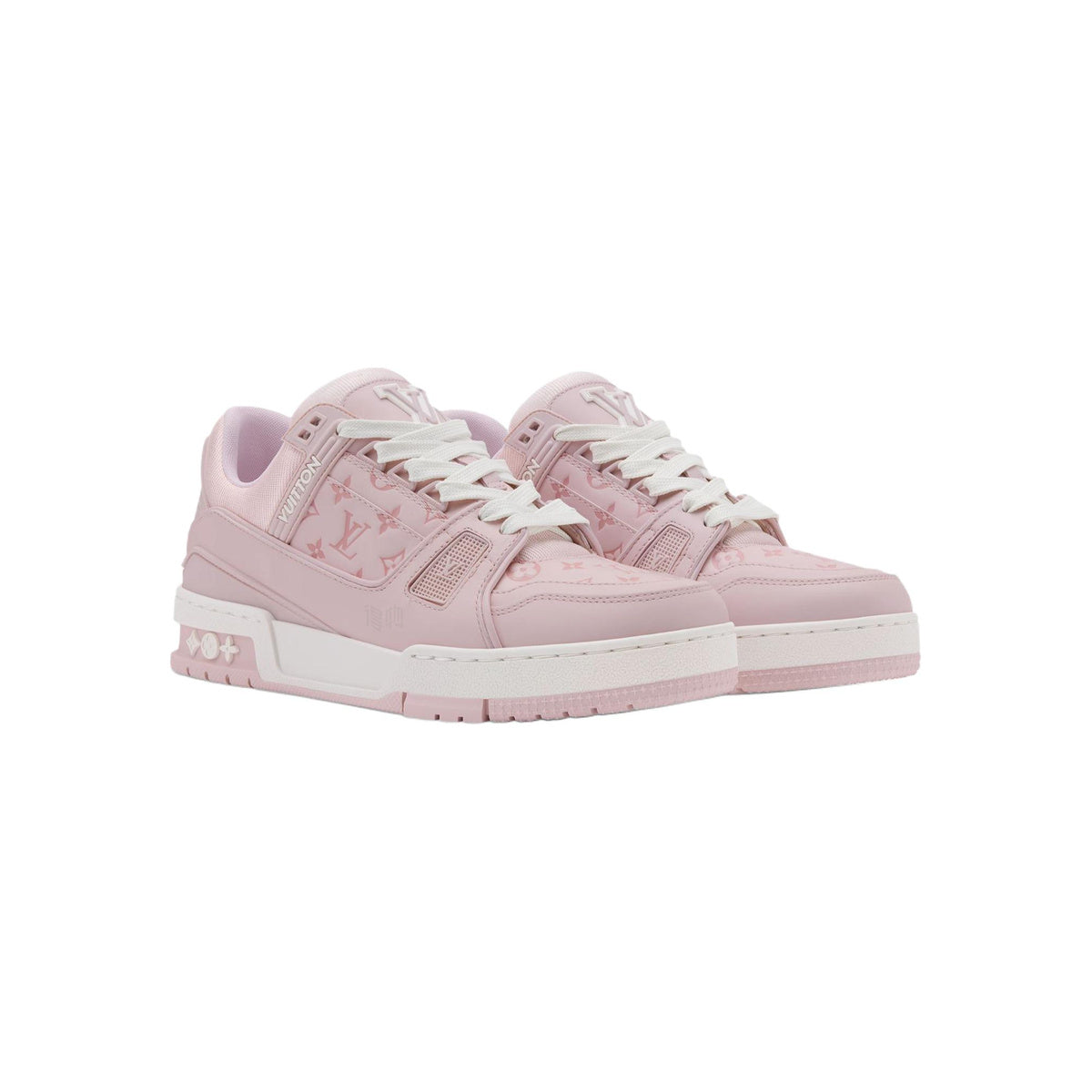 Louis Vuitton Trainer Leather Sneakers – Low-Top Lace-Up Silhouette – Pink - view 3