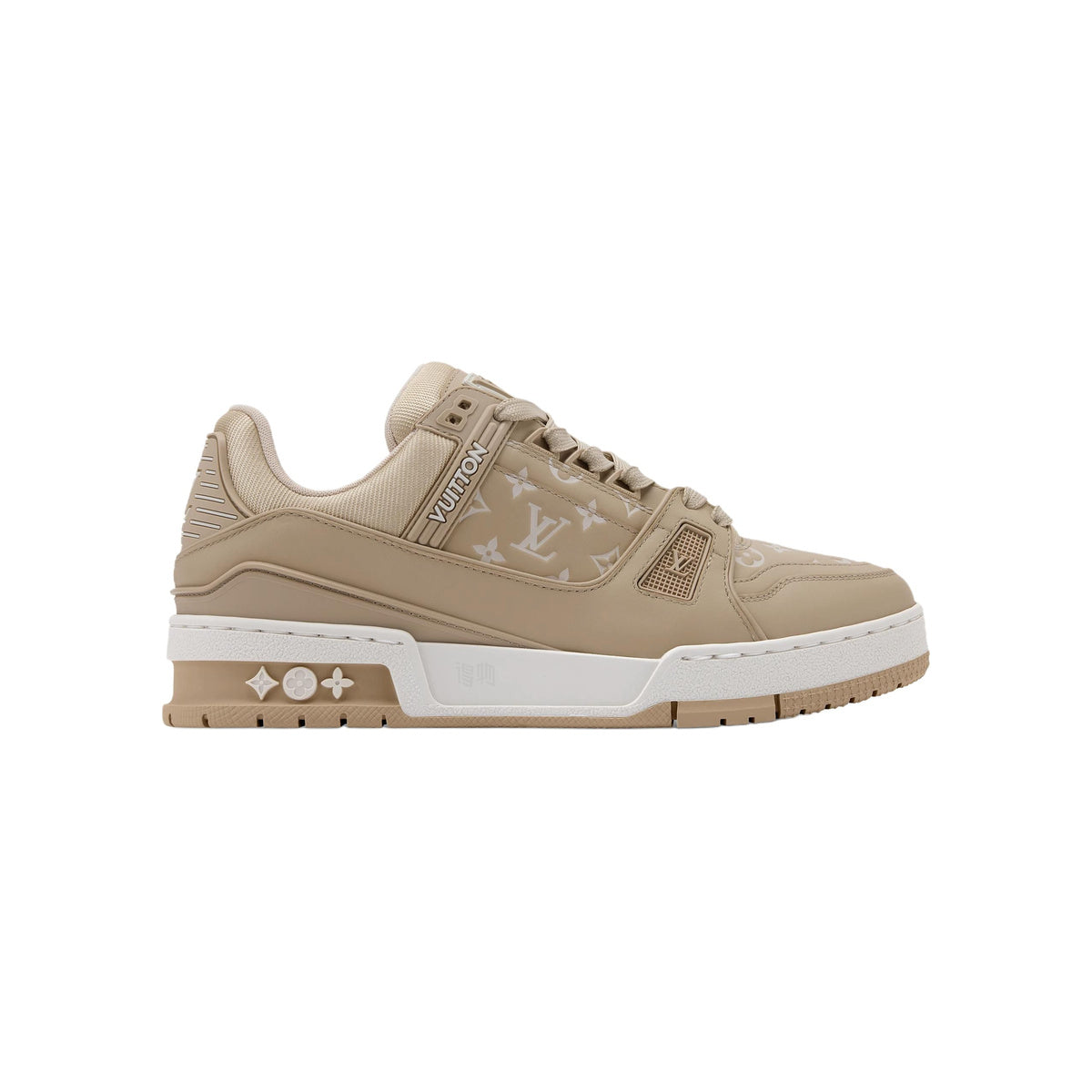 Louis Vuitton Trainer Leather Sneakers – Low-Top Lace-Up Silhouette – Light Taupe - view 2