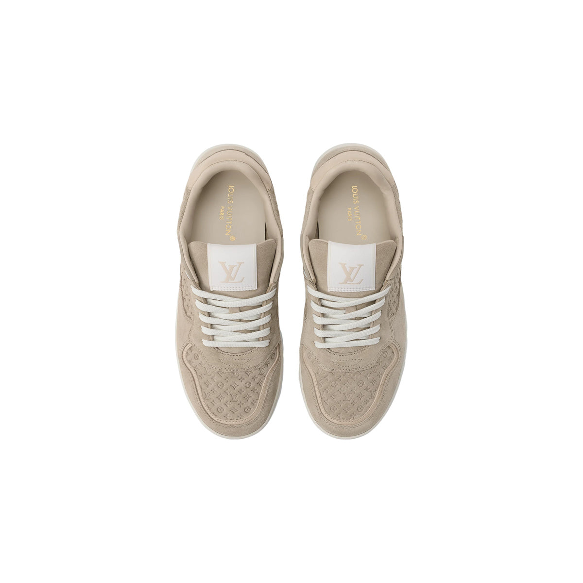 Louis Vuitton Stadium Suede Leather Sneakers – Low-Top Lace-Up Silhouette – Light Taupe - view 4