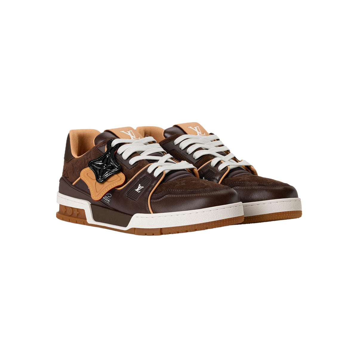 Louis Vuitton Trainer Suede Leather Sneakers – Low-Top Lace-Up Silhouette – Chestnut Brown - view 3
