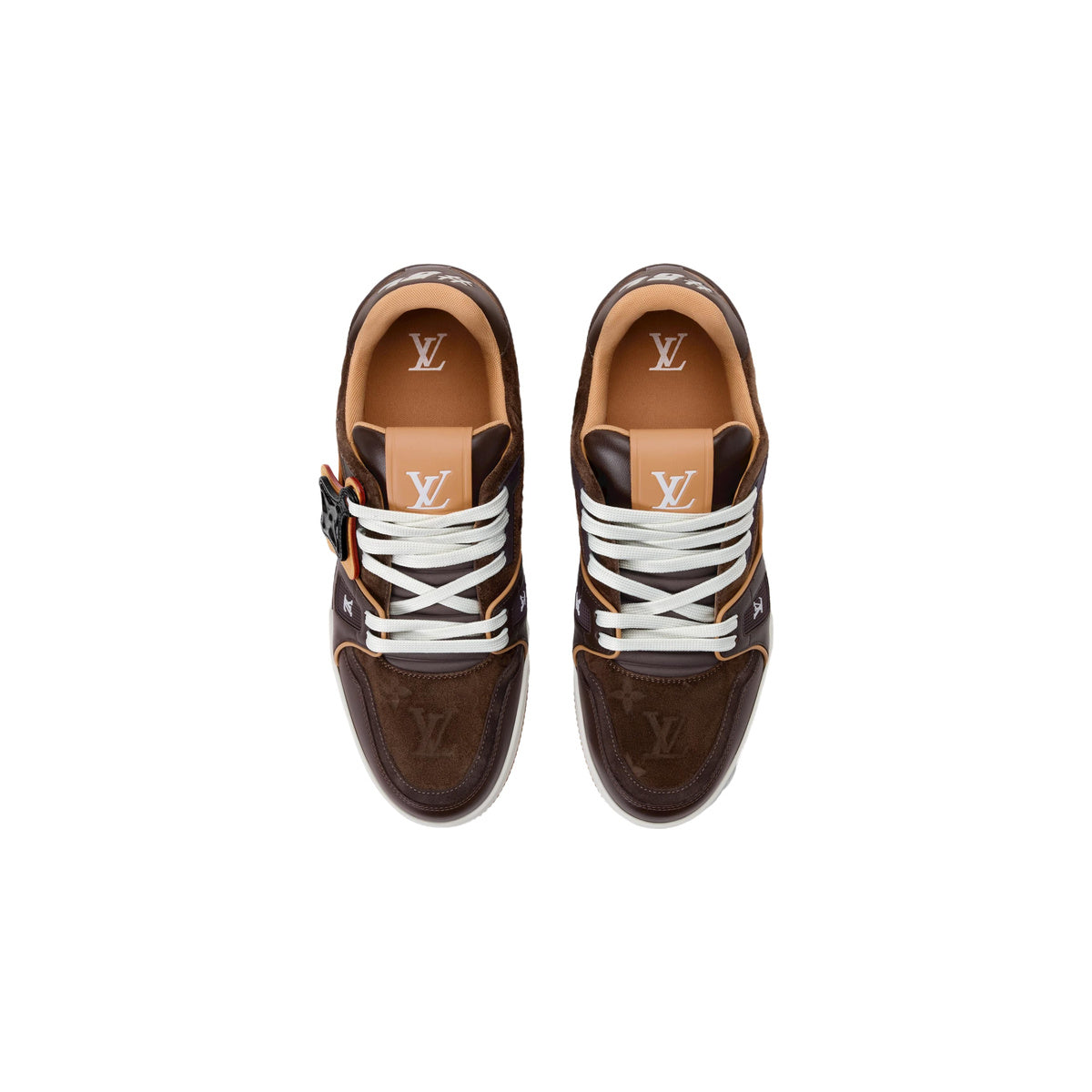 Louis Vuitton Trainer Suede Leather Sneakers – Low-Top Lace-Up Silhouette – Chestnut Brown - view 4
