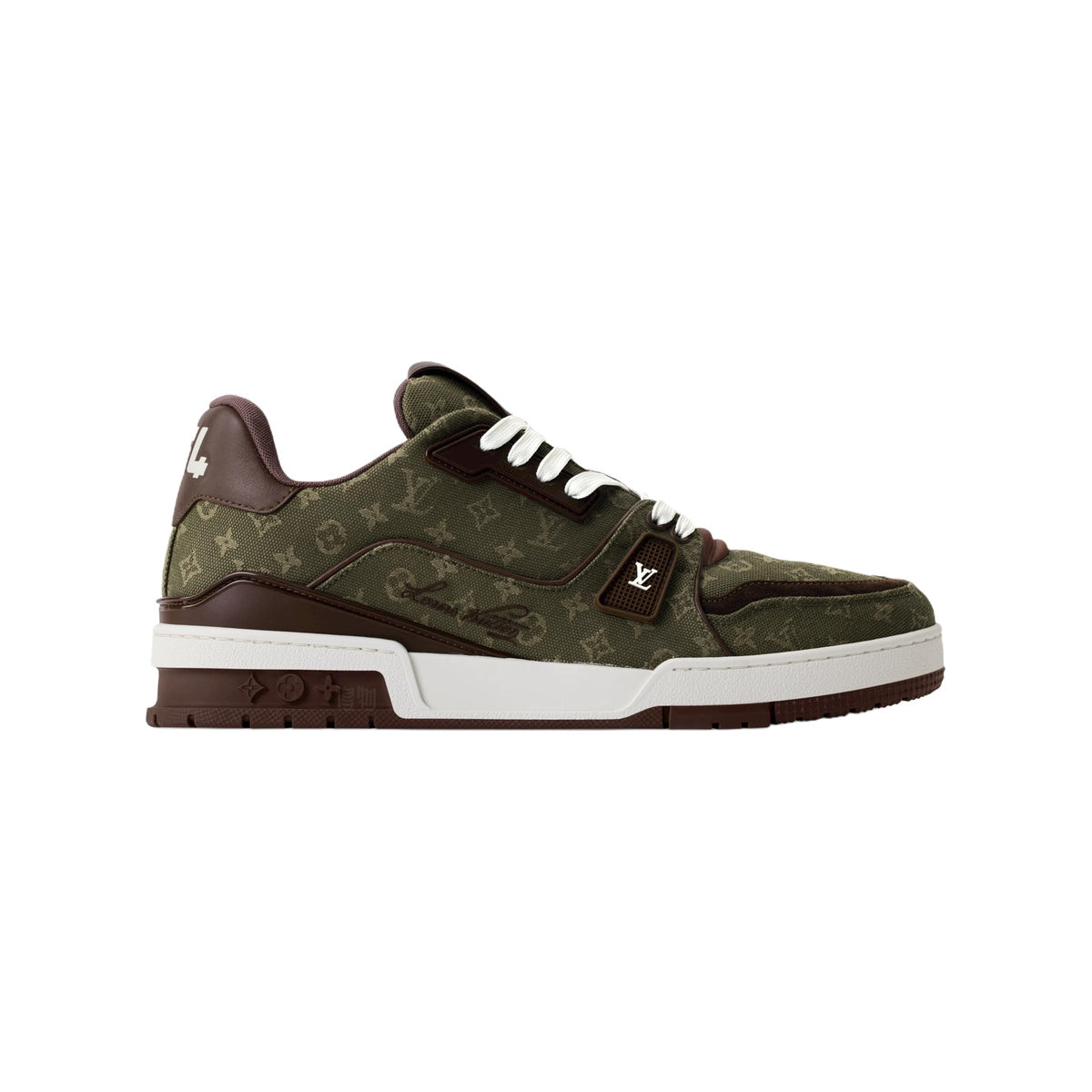 Louis Vuitton Trainer Leather Sneakers – Floral Motif – Green - view 2