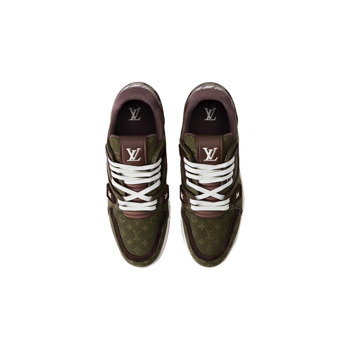 Louis Vuitton Trainer Leather Sneakers – Floral Motif – Green - view 4