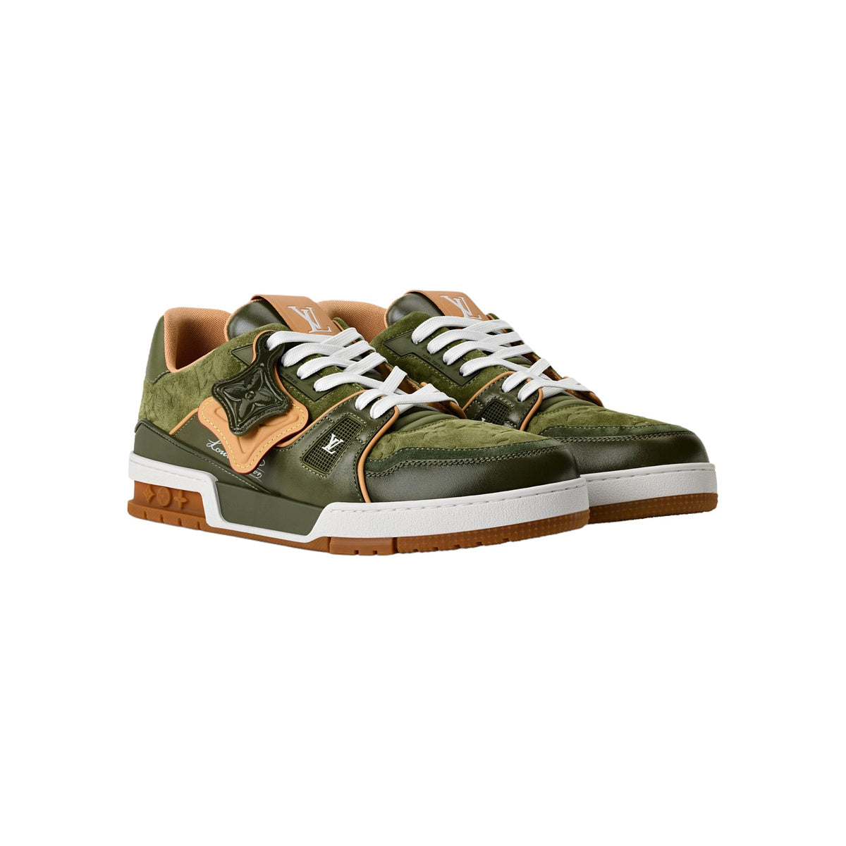 Louis Vuitton Trainer Suede Leather Sneakers – Low-Top Lace-Up Silhouette – Green - view 3