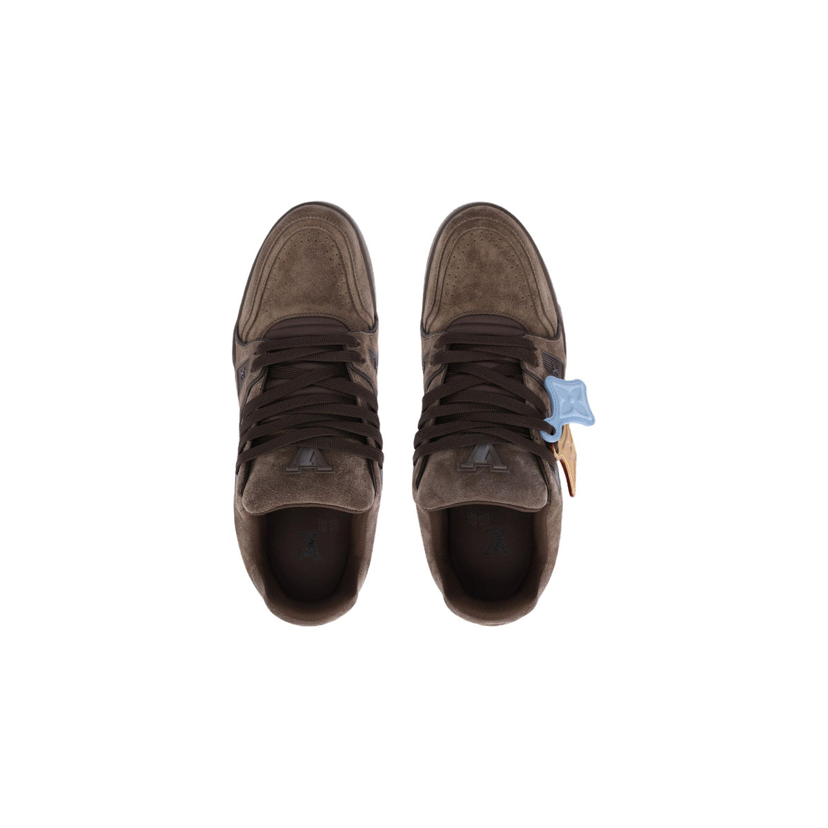Louis Vuitton Trainer Distressed Suede Leather Sneakers – Distressed Finish – Chestnut Brown - view 3