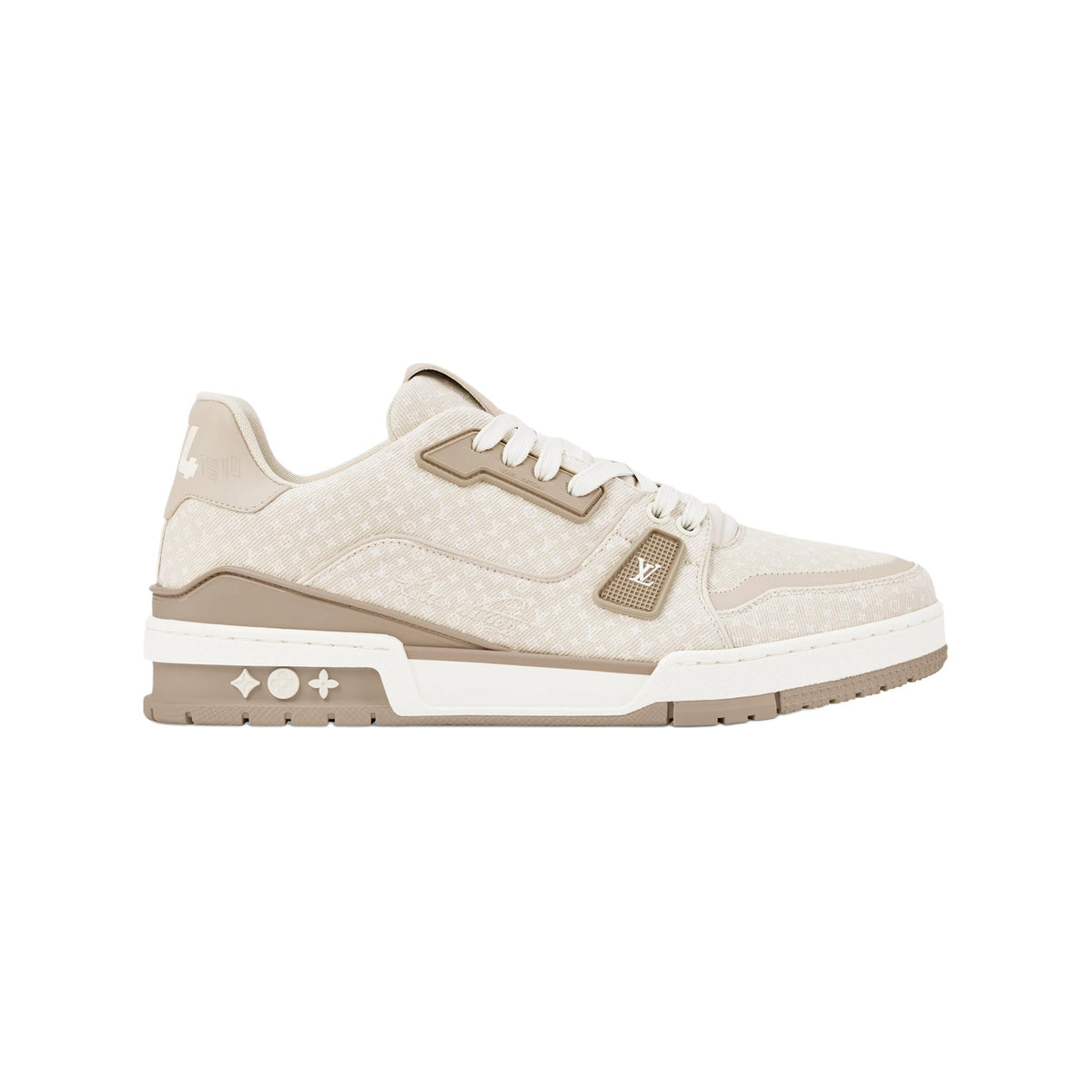 Louis Vuitton Trainer Denim Sneakers – Low-Top Lace-Up Silhouette – Beige - view 2