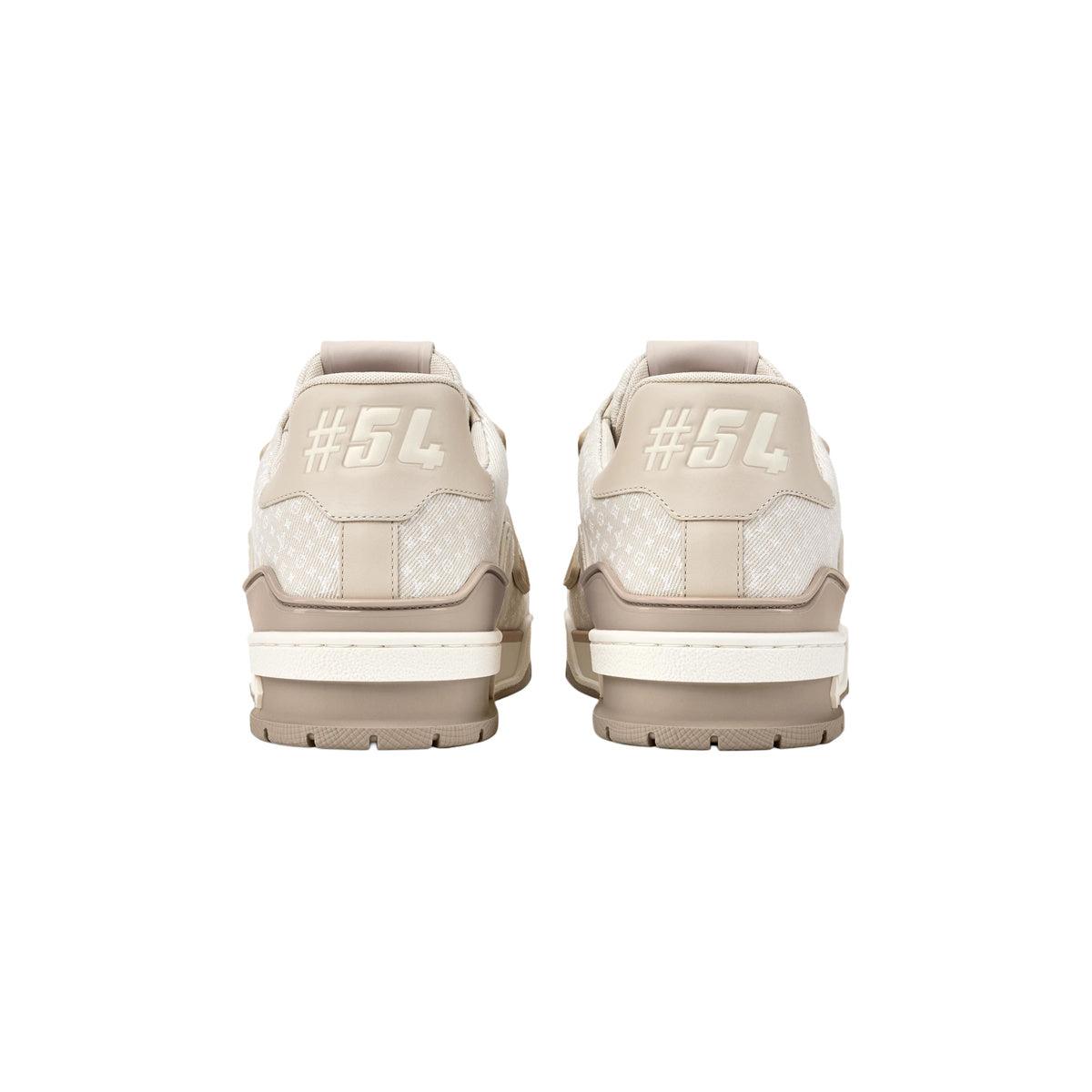 Louis Vuitton Trainer Denim Sneakers – Low-Top Lace-Up Silhouette – Beige - view 5