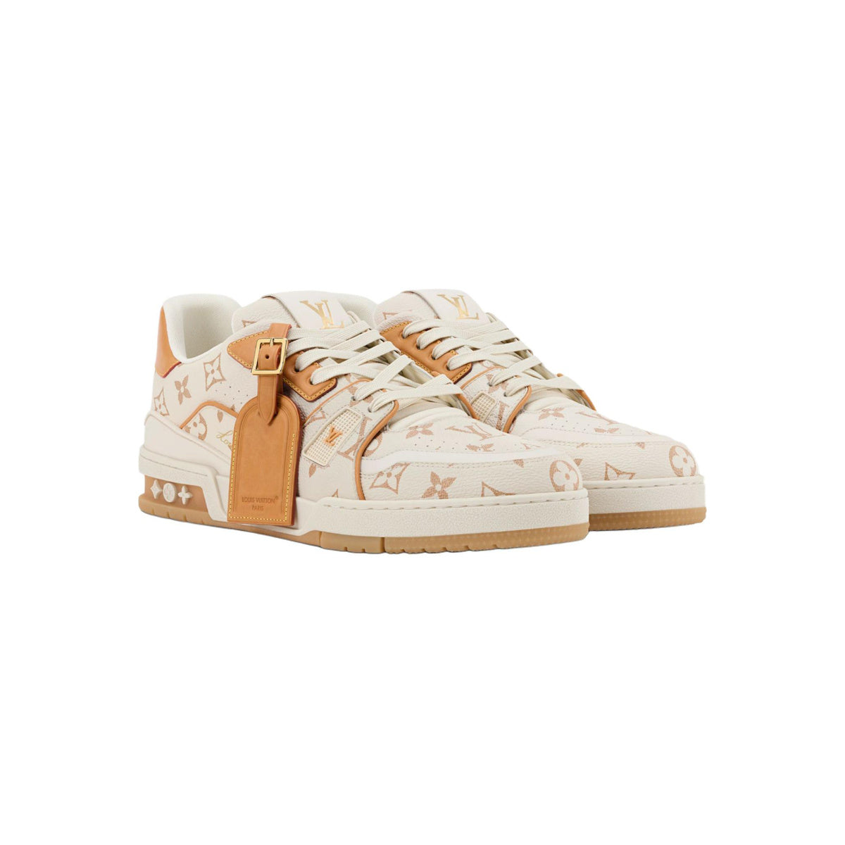 Louis Vuitton Trainer Leather Sneakers – Low-Top Lace-Up Silhouette – Dune Beige - view 3