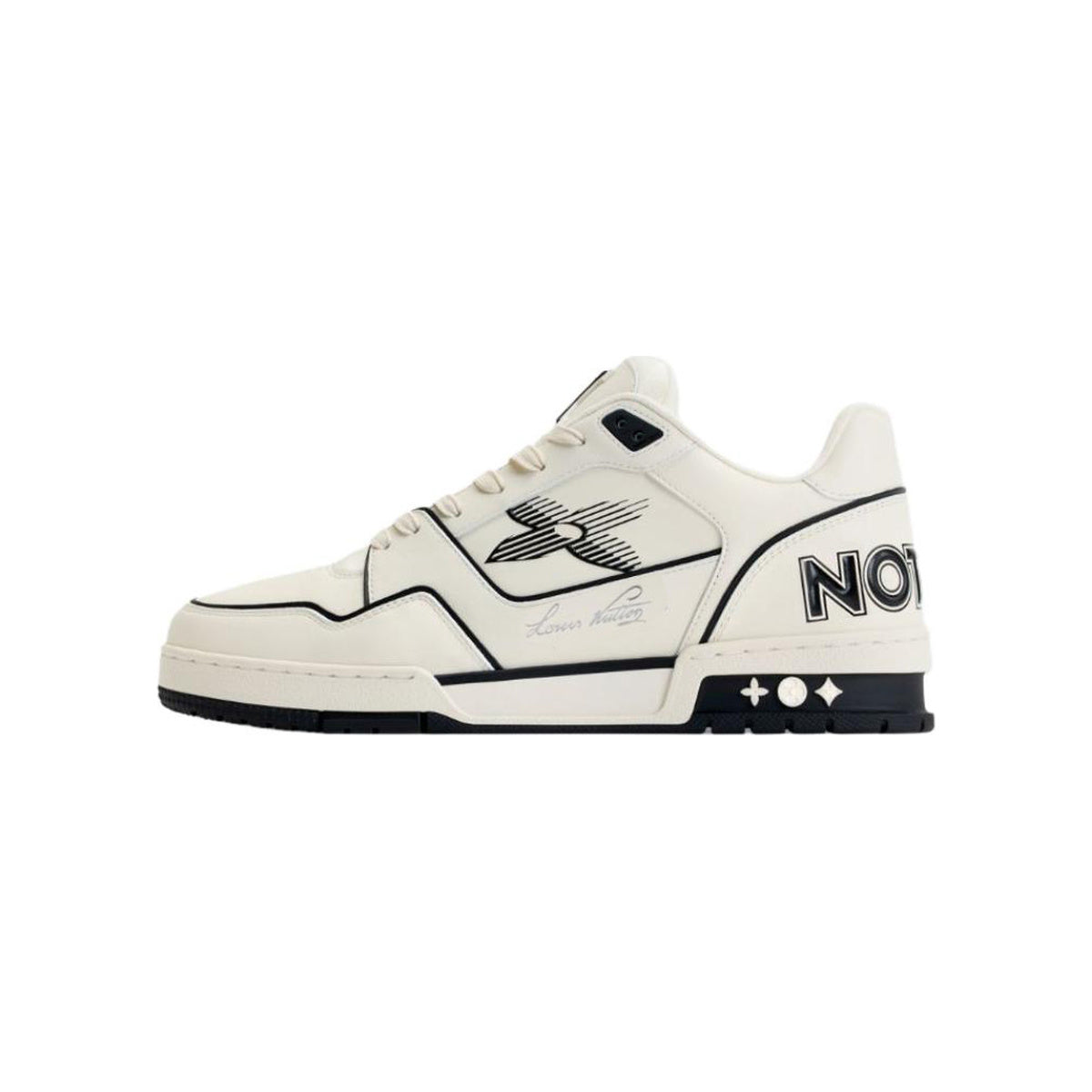 Louis Vuitton Trainer Leather Sneakers – Low-Top Lace-Up Silhouette – Black and White - view 1