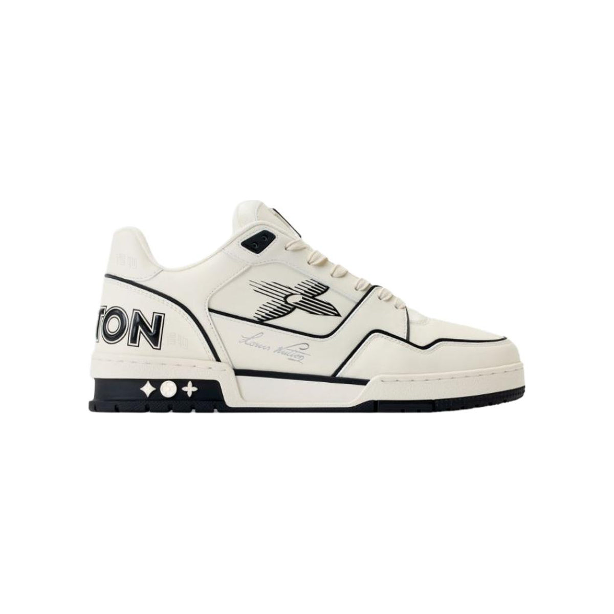 Louis Vuitton Trainer Leather Sneakers – Low-Top Lace-Up Silhouette – Black and White - view 2