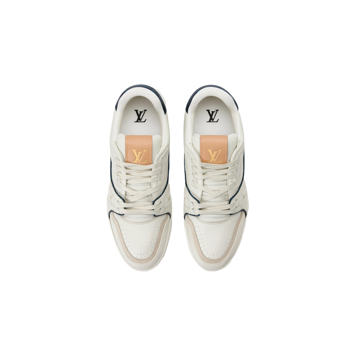 Louis Vuitton Trainer Canvas, Leather and Shearling Sneakers – Low-Top Lace-Up Silhouette – Ocean Blue - view 4