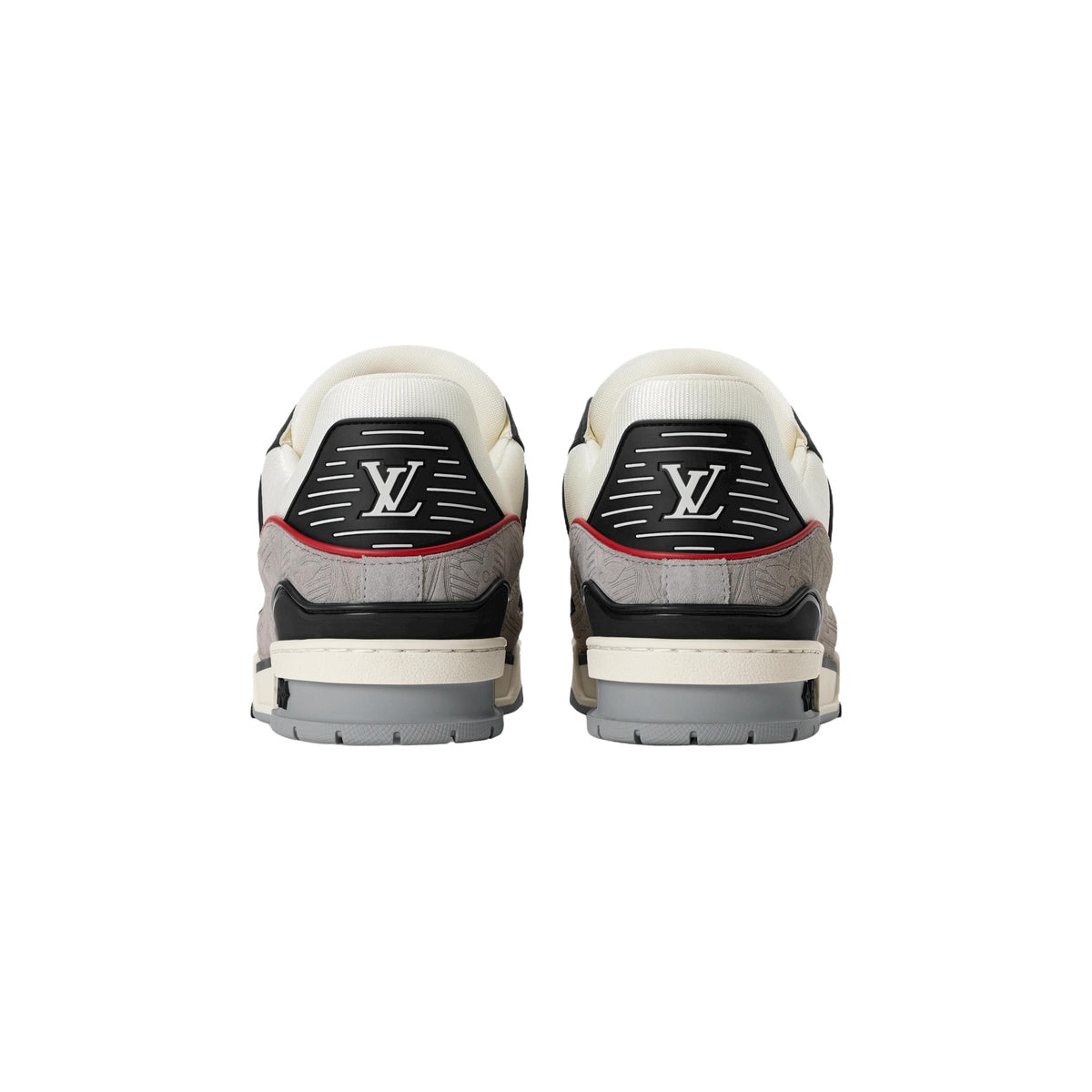 Louis Vuitton Trainer Suede Leather Sneakers – Embossed Pattern – White and Grey - view 5